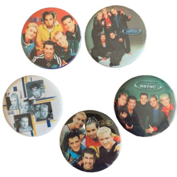 Blast from the Past: *NSYNC Vintage Pins (set of 5) Bringing the '90s Back! - Picture 1 of 9